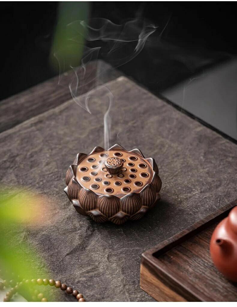 創意 香炉 中式 おしゃれ タワー 香篆炉 白檀香炉 蓮華 皿香炉 セラミック 家庭用 香炉