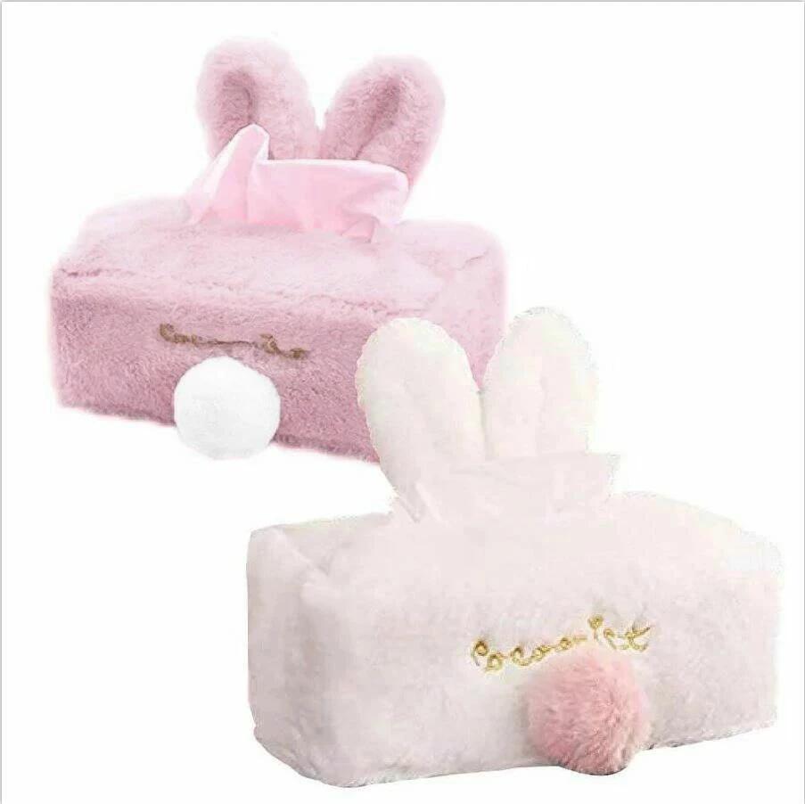 ティッシュカバー ふわふわ ウサギ ティッシュケース