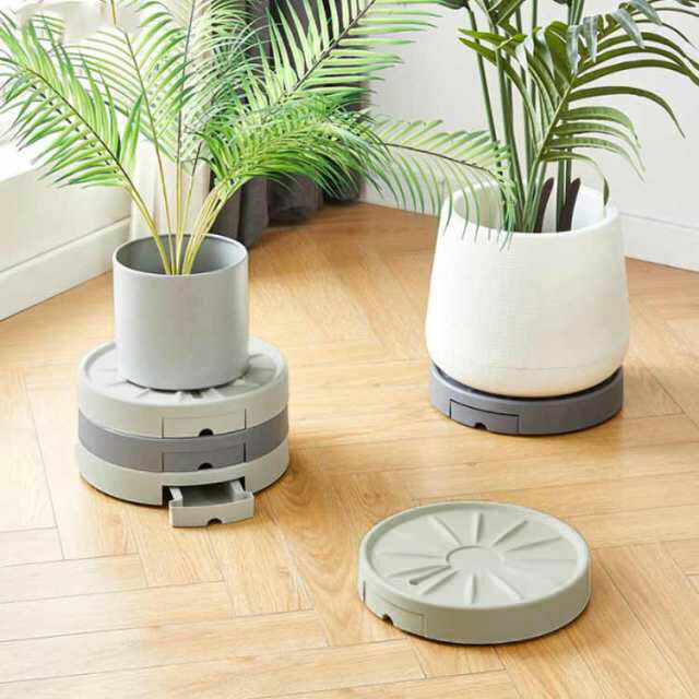 移動便利 台車 鉢受台 丸型 根腐れ軽減 フラワースタンド プランタースタンド 排水トレー付き 植木鉢台..