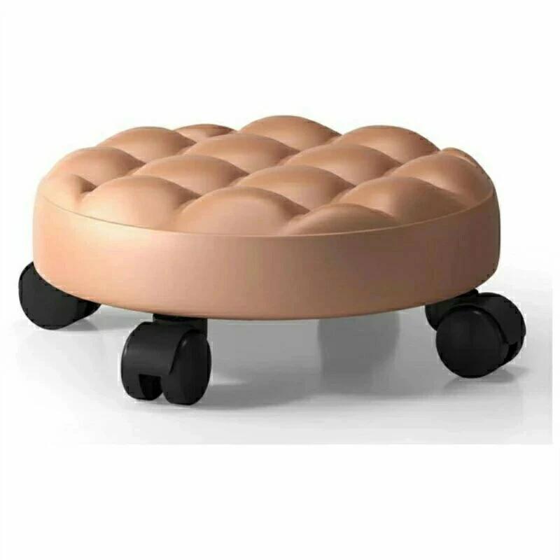 作業椅子 低床椅子 スツール サロン 4輪 キャスター 椅子 4脚 厚手クッション 椅子 クッションスツール 丸 低 美容室 サロン 高さ12/13cm 診察 イス 丸椅子 ネイル ワークチェア 椅子 施術 キャスター付き椅子 キャスター付