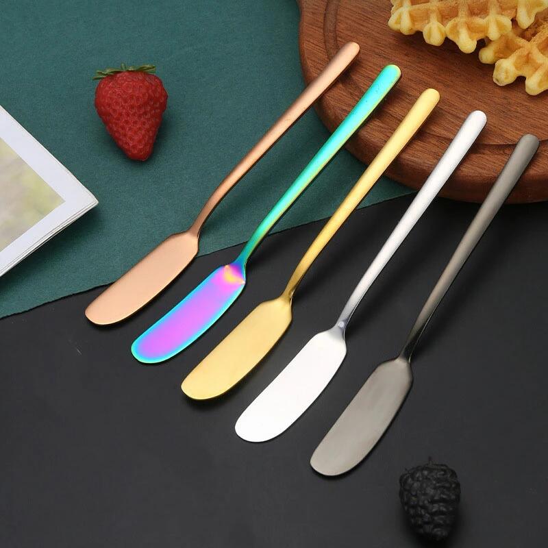 おしゃれ 洗いやすい 握りやすい 五つのカラー選べる 曲がりタイプ ステンレス製 店用 バター塗り バタ..