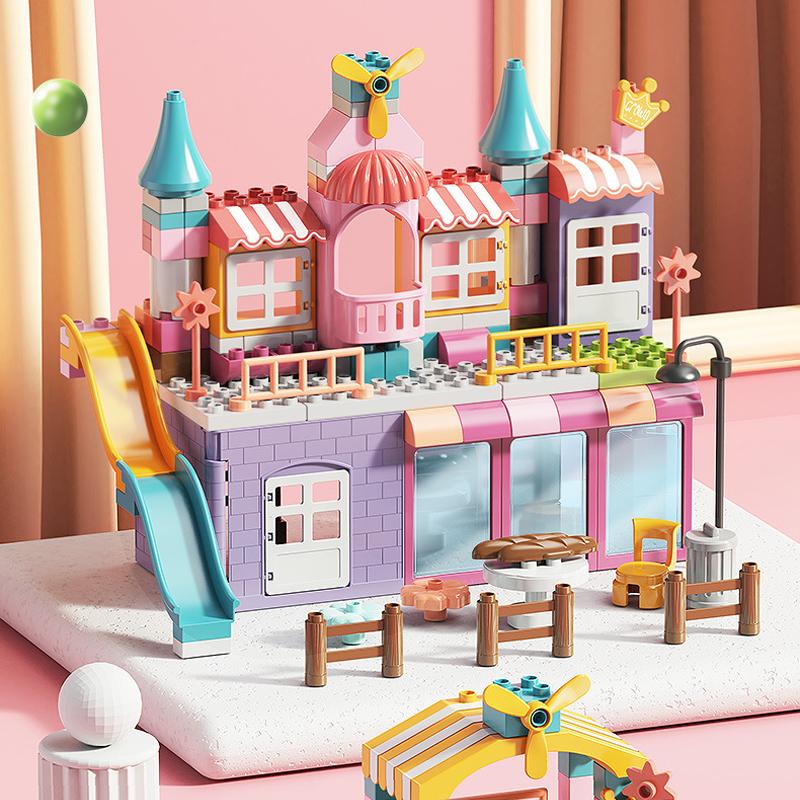 レゴ互換 ブロック サイズ おうち遊び 4歳 3歳 おもちゃ お城 162/208/ピース ノー...