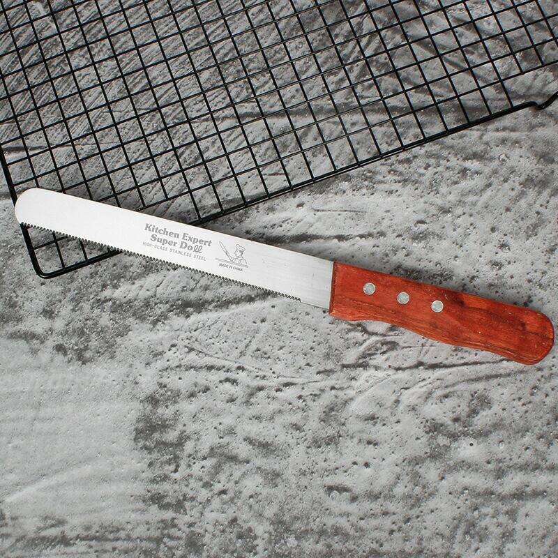ケーキ切り パンナイフ 切れ味が良い 木製ハンドル ブレッドナイフ パン切り包丁 ステンレス製 10寸 12..