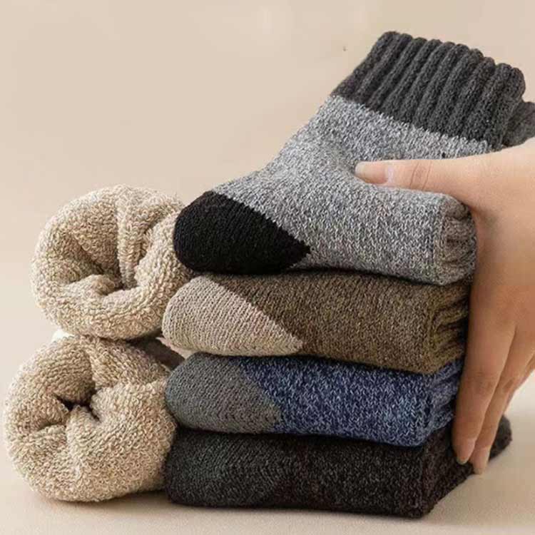 おしゃれ 暖かいソックス 大人 メンズ 6足セット くつ下 靴下 冬用 あったか靴下 クルーソックス 防寒 送料無料 ビジネス 足冷え くつした 厚手 冷え取り 防臭 ウール靴下 アウトドア ウールソックス 足冷え対策