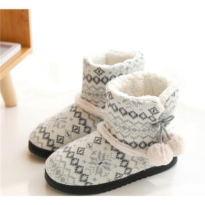 ポンポン ボヘミアン風 室内履き ムートンブーツ 暖かい レディース 足 ブーツ 防寒 ボア 冬 あったか 冬用 ルームシューズ 裏起毛 ルームブーツ