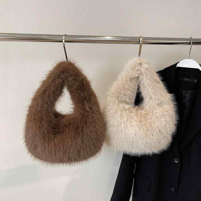 マカロンカラー 鞄 ブラウン おしゃれ かわいい 手提げ 日常使い ベージュ ファー レディース ガーリー ホワイト ハンドバッグ ピンク ブラック バッグ もこもこ