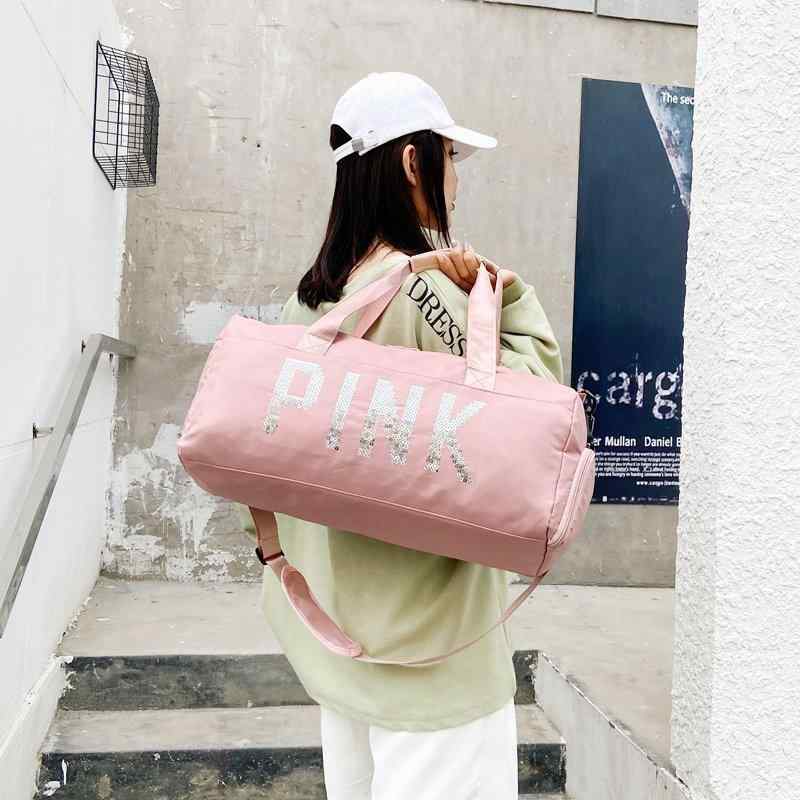 樂天商城 - ナイロン シューズ収納 防水 フィットネスバッグ カジュアル グリーン 大容量 グレー パープル 20L 35L レッド 旅行 ピンク系 レディース ブルー ブラック スポーツバッグ 肩掛け メンズ 手提げ 鞄