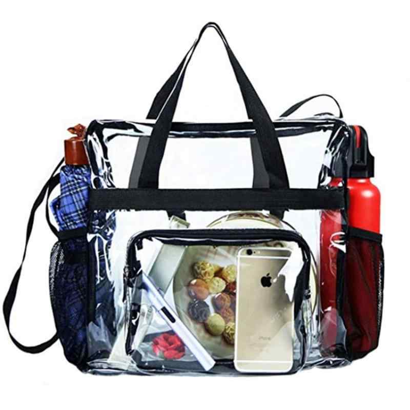 樂天商城 - 防水 バッグ 鞄 レディース 洗面用具 PVC プールバッグ 透明 トートバッグ スパバッグ 大容量 ビーチバッグ 収納 軽量 旅行用 クリアバッグ