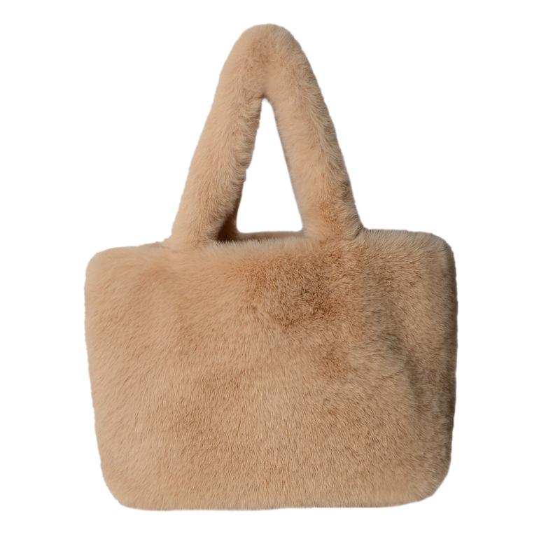 トートバッグ レディース 大容量 ふわふわ もこもこ 手提げ 肩掛け かわいい ガーリー 通学 デイリー ベージュ ピンク グレー