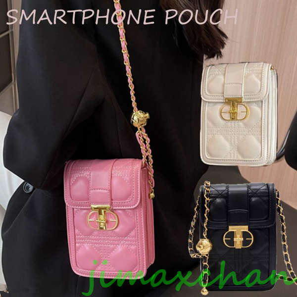 Rakuten - バッグ スマホショルダー ファッション ピンク 肩掛けスマホケース かわいい 新生活 レディース 大人っぽい 韓国 小銭入れ スマホショルダー パール バッグ 可愛い
