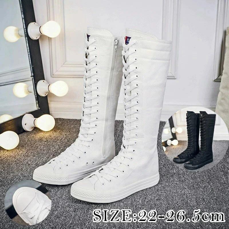 ロングブーツス 履きや キャンバス 軽い 編み上げ ダンス靴 疲れない靴 軽量 リッポン 婦人靴 レディース シューズ