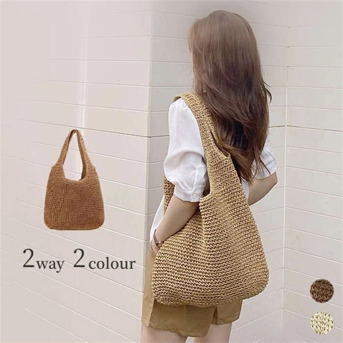 鞄 編み 女性用 夏バッグ 2way アイボリー バック サマーバッグ 春 大容量 ベージュ 肩掛け 旅行バッグ 通勤 夏素材 肩掛けバッグ 夏 手持ち レディース 軽量 メッシュバッグ 大きめ カゴバッグ エコバッグ 通学