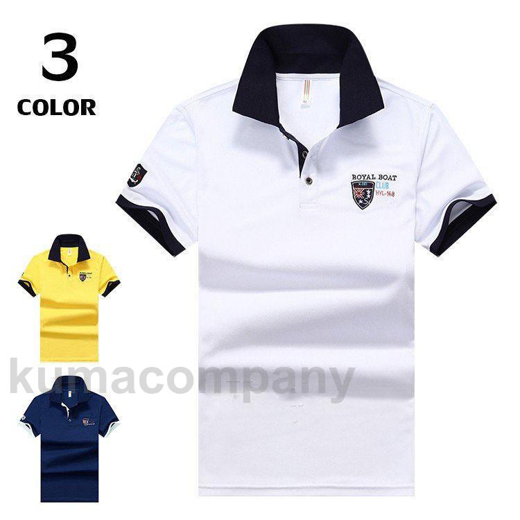 無地メンズポロシャツゴルフウェアシ...