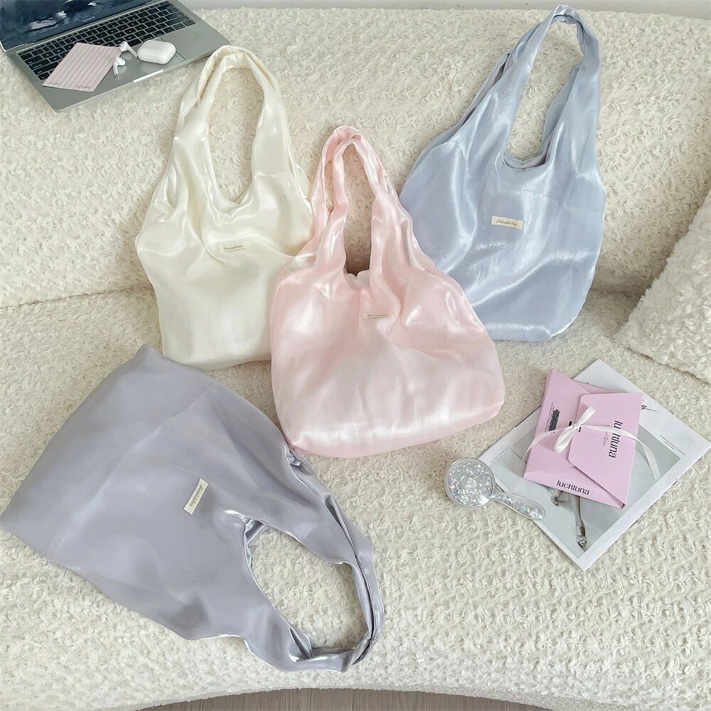 大容量 内ポケット付き 布製 ハンドバッグ ファッション小物 布バッグ カバン 光沢感 女性 レディース トート バッグ ショッピングバッグ エコバッグ 裏地付き A4 ショルダーバッグ