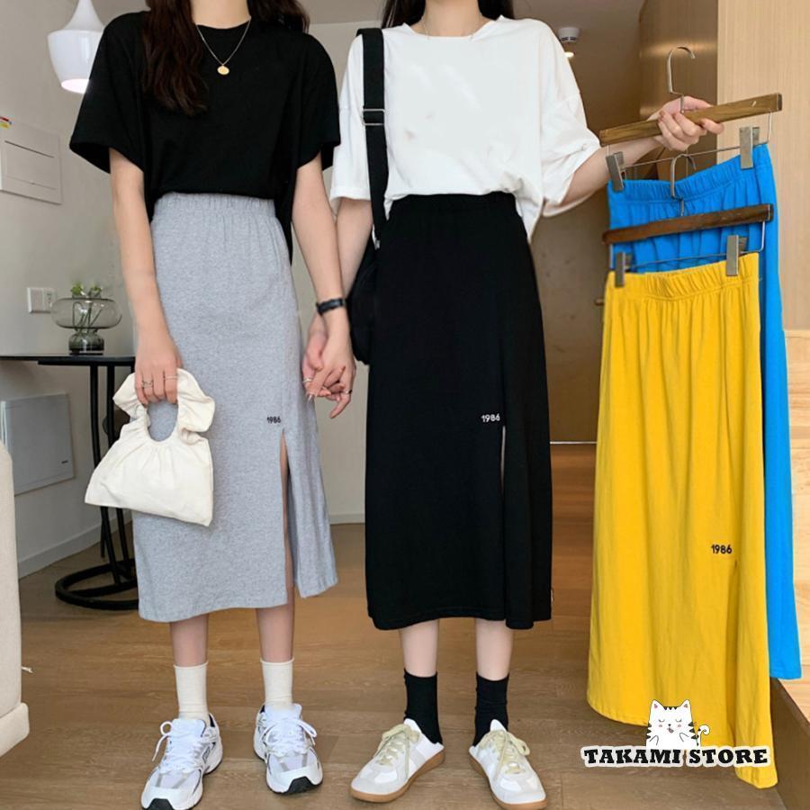 スリット レディースファッション ロングスカート Aラインスカート