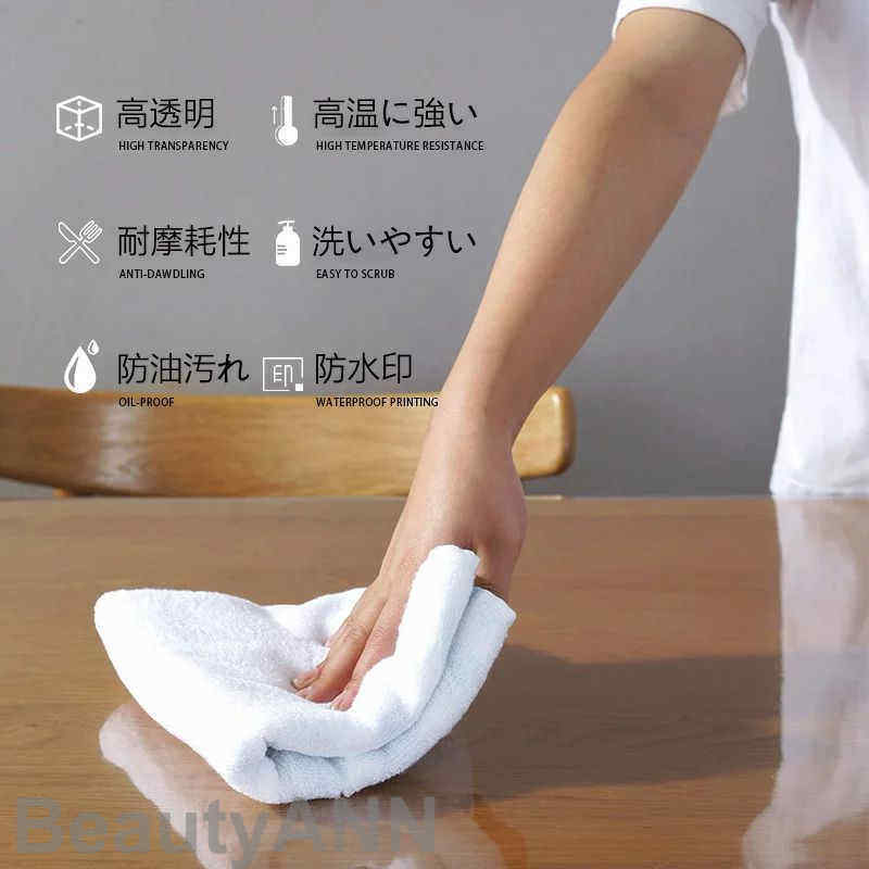 2mm 撥水加工 撥油 柄 防水 角型 汚れ防止 クリア 耐熱 長方形 透明 透明 食卓デスクマット オフィス用 傷防止 テーブルクロス オーダーでき 厚さ1.5mm PVC おしゃれ テーブルマット ビニール 家庭用