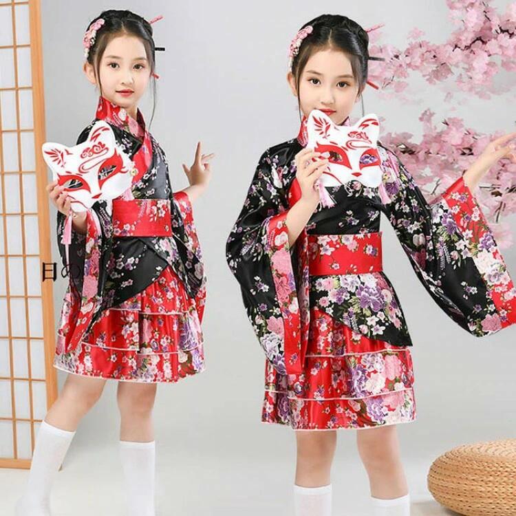 Rakuten - ドレス 衣装 着物 子ども 子供 ミニ浴衣 キッズ コスチューム プリーツ スカート コスプレ衣装 着物ドレス 子供服 和風 ミニ 和柄 パーティ こども 和服 和装 子供用