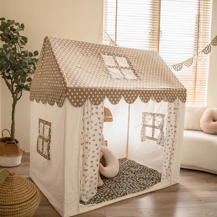 花柄カーテン付き 誕生日 子供部屋 可愛い キャンプ クリスマスプレゼント プリンセスの城型 おもちゃ テン 子供用 子供テント