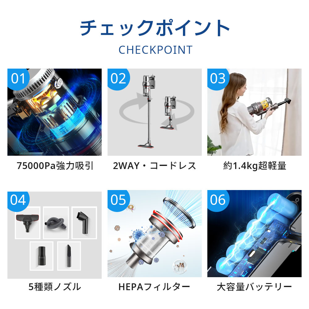 掃除機 コードレス コードレス掃除機 サイクロン スティック掃除機 ハンディクリー...