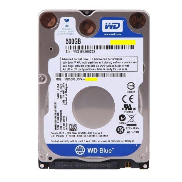 【中古】 2.5インチ WD5000LPVX 7mm 500GB SATA HDD 送料無料 代引き不可