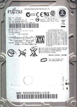 【中古】2.5インチ内蔵HDD　ノート用HDD　Fujitsu MHV2160BT 160GB 4200RPM　SATA　中古HDD　ポスト投函　ノートハードデスク　【送料無料】