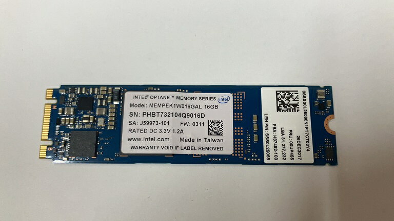 送料無料★intel OPTANE MEMORY SERIES MEMPEK1W016GAL SSD 16GB 増設SSD