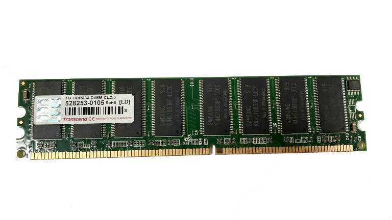 【中古】デスクトップPC用メモリ Transcend 1GB DDR333 PC2700 DIMM 増設メモリ【送料無料】交換メモリ