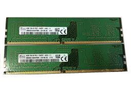 【中古】デスクトップ用メモリ SKHYNIX PC4-2400T DDR4 19200 1R×16 4GB 2枚組　計8GB★送料無料★1か月保証 増設メモリ