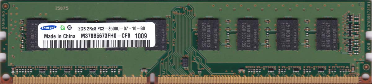 SAMSUNG PC3-8500U (DDR3-1066) 2GB 240ピン DIMM デスクトップパソコン用メモリ 型番：M378B5673FH0-CF8 動作保証品【中古】