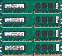 【中古】デスクトップPC用メモリ SAMSUNG PC2-6400U DDR2 800 2GB 4枚組 8GB 中古メモリ【送料無料】増設メモリ