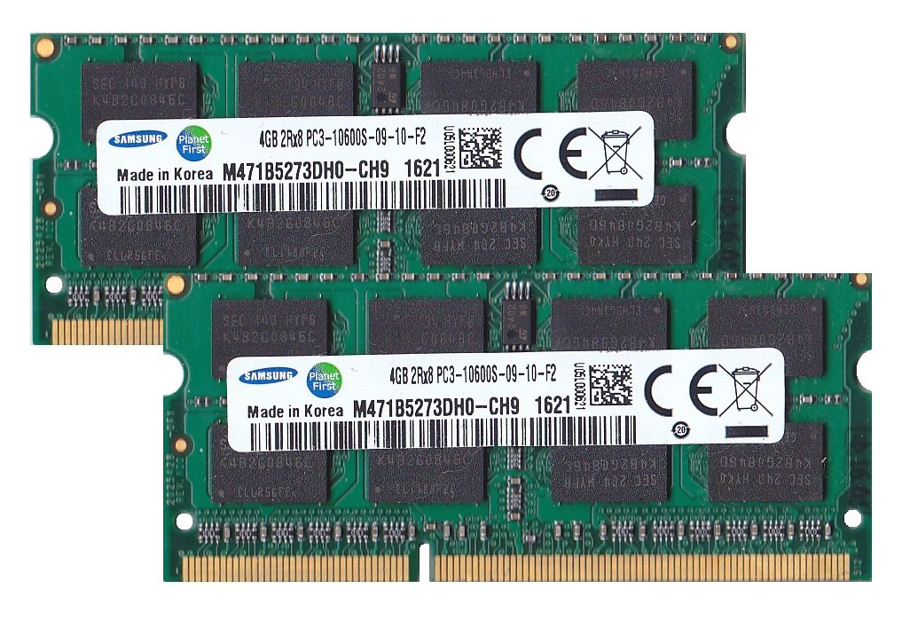 送料無料★サムスン純正 PC3-10600(DDR3-1333) SO-DIMM 4GB×2枚組 1.5V 204pin ノートPC用メモリ mac windows対応 8GB【中古】