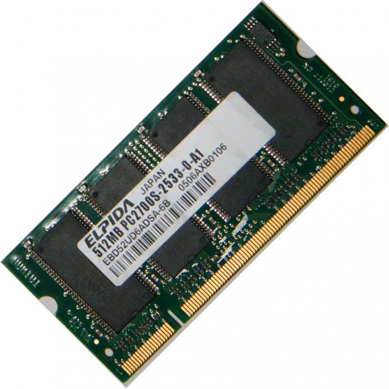 【送料無料】ノート用メモリ ELPIDA PC2700S DDR333 512MB 増設メモリ【中古】