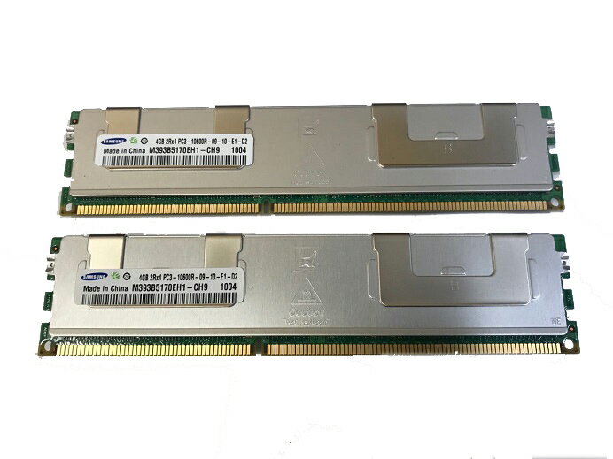 安心初期保障★SAMSUNG 4GB PC3-10600R メモリ DDR3 1333 サーバーメモリ ECC SDRAM 240PIN 1.5V 2枚セット 計8GB 増設メモリ ★送料無料 最短翌日届ける！！！【中古】