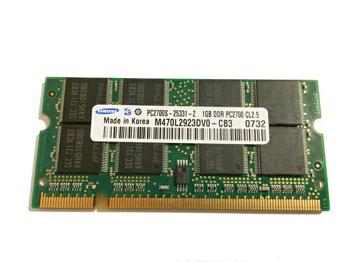 ノート用メモリ メーカー混在 PC2700S DDR333 1GB 【送料無料】増設メモリ【中古】