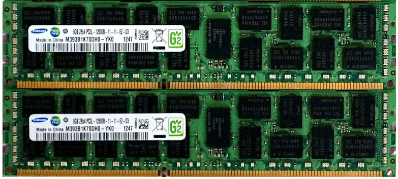 【中古】サーバー用メモリ SAMSUNG PC3L-12800R DDR3 1600 8GB 2枚組 計16GB 交換メモリ 【送料無料】増設メモリ