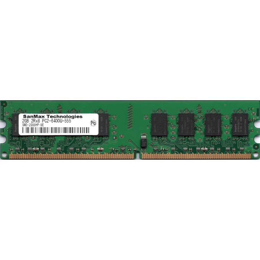 šۥǥȥåPCѥ SanMax PC2-6400U DDR2 800 2GB ť̵ߥ