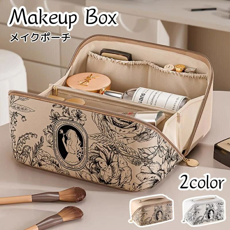 メイクポーチ 化粧ポーチ コスメバッグ メイクボックス トラベルポーチ 使いやすい 収納 大容量 大きめ..