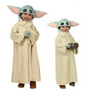 ハロウィン 衣装 子供 妖精 スターウォーズ ヨーダ 子供ハロウィン衣装 コスプレ 2点セット 帽子付き 秋冬 キッズ コスプレ オールイン