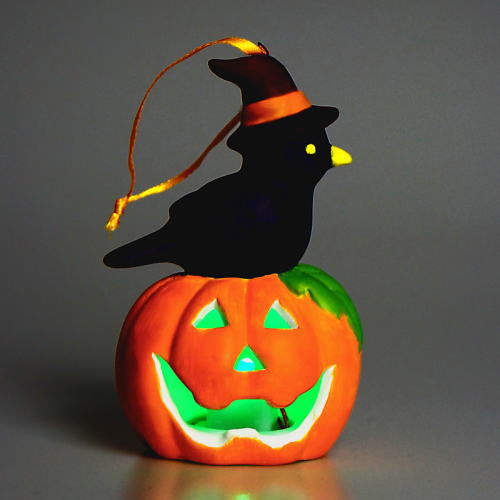 ペイントオーナメントパンプキンバードSET（LED付） ハロウィン HW-1207