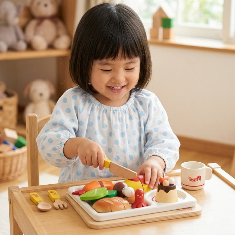 木製おままごとセット ハッピーランチ 木のおもちゃ 包丁 まな板 木のおままごと 食育 知育玩具 室内 遊び 3歳〜 こども プレゼント 誕生日 ギフト 贈り物 友愛玩具 TY-0406