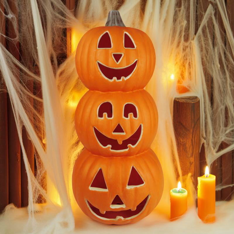 Rakuten - パンプキン3連ランタン 46cm LED ハロウィン HW-2013