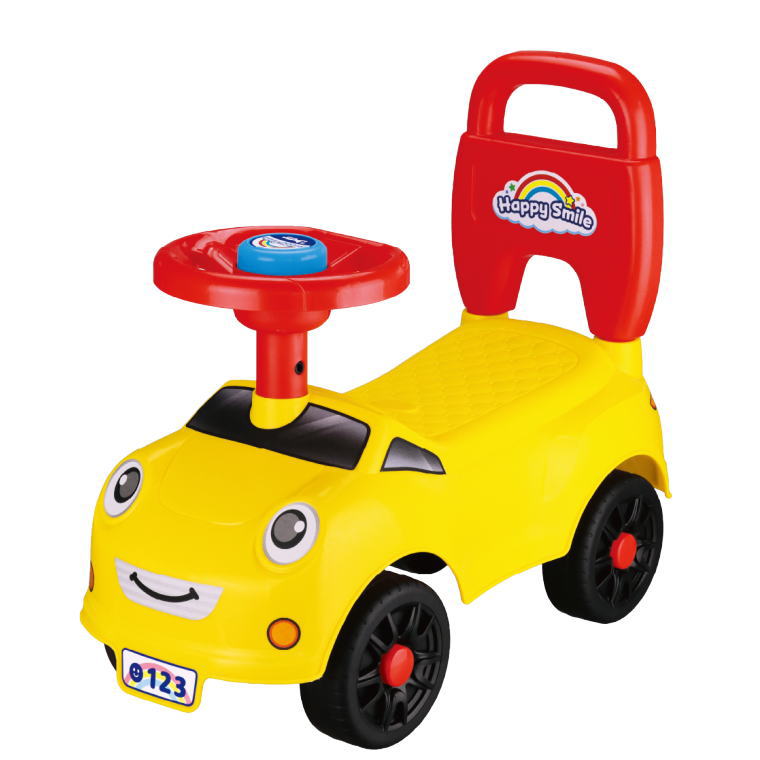 足けりカー 乗用玩具 車 おもちゃ ハッピースマイル号 イエロー 子供用 乗用カー ...