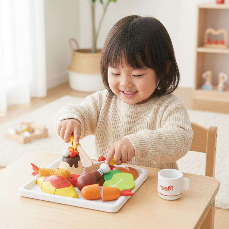 Rakuten - 木製おままごとセット ハッピーランチ 木のおもちゃ 包丁 まな板 木のおままごと 食育 知育玩具 室内 遊び 3歳〜 こども プレゼント 誕生日 ギフト 贈り物 友愛玩具 TY-0406