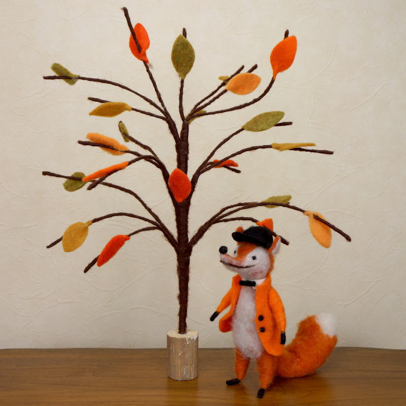 フェルトモチーフセット フォックス＆ツリー ハロウィン SA-1036
