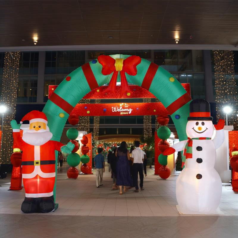 エアーディスプレイアーチ サンタ＆スノーマン WG-23569 クリスマス イルミネーション