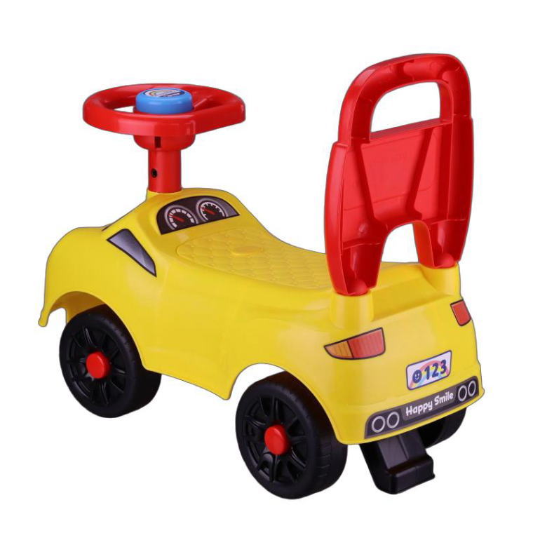 足けりカー 乗用玩具 車 おもちゃ ハッピースマイル号 イエロー 子供用 乗用カー ...