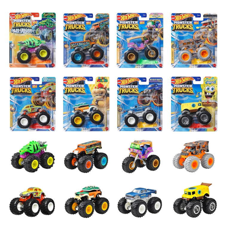 Rakuten - ホットウィール モンスタートラック 1:64アソート 1BOX 8台入り ミニカー 車 おもちゃ 巨大タイヤ コレクション 景品 室内 遊び 男の子 プレゼント 誕生日 ギフト 贈り物 マテル 984G-FYJ44