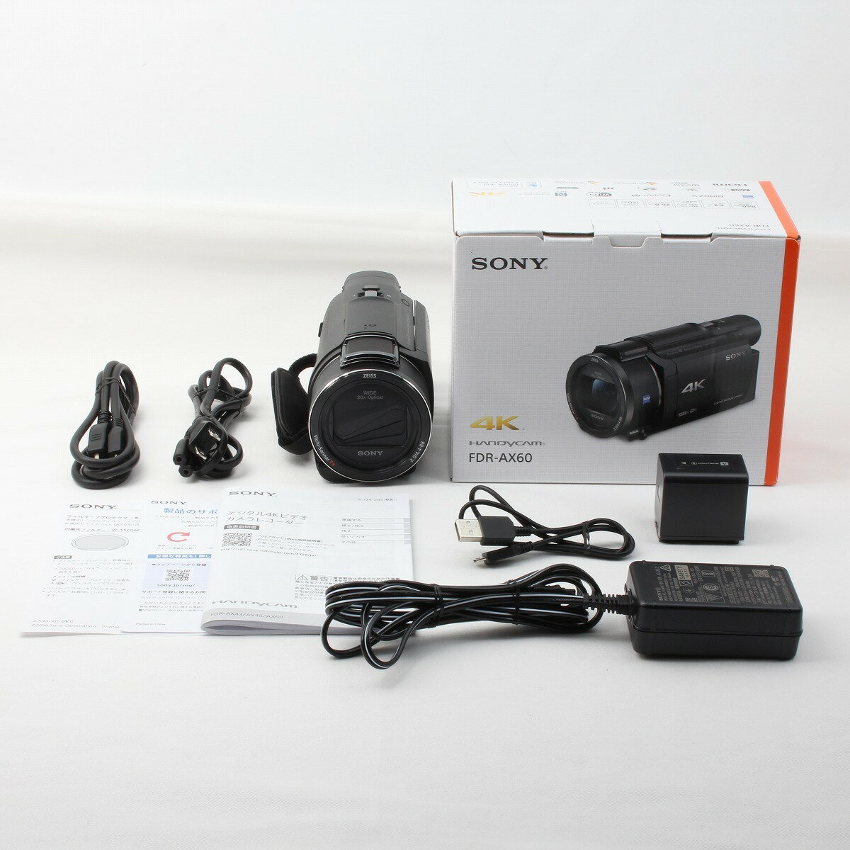 ほぼ新品 付属品完備 新作送料無料 元箱付き 動作機関絶好調 限定1台 ソニー 元箱 Sony FDR-AX60 ブラック デジタル4Kビデオカメラレコーダー  37471