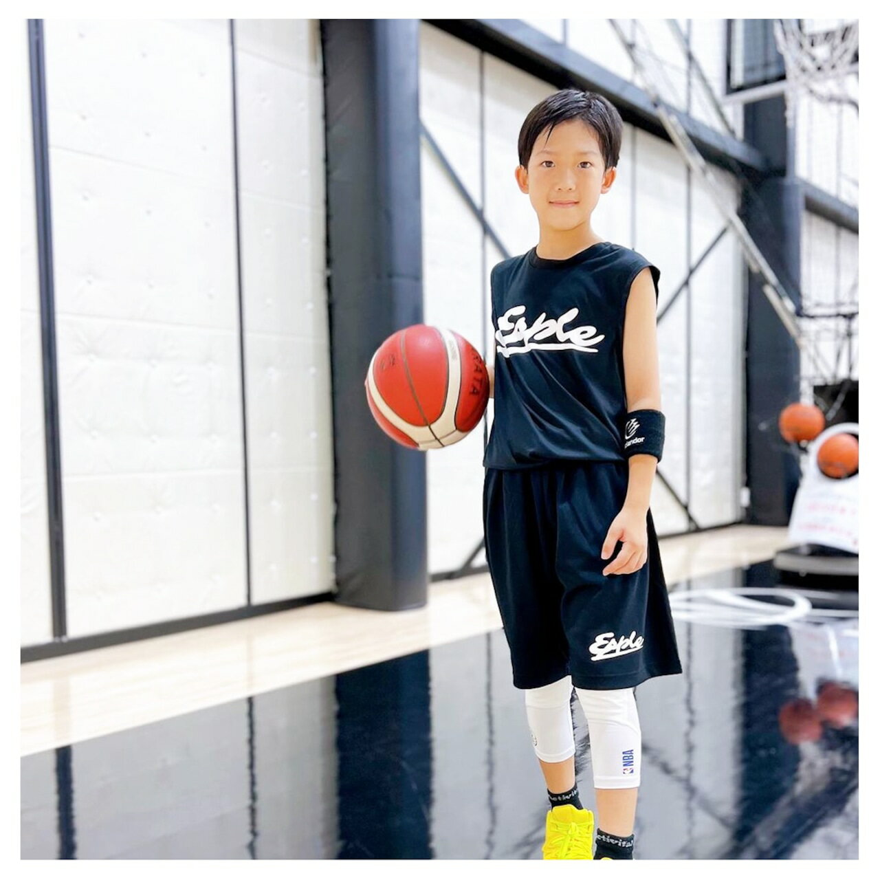 Esplendor（エスプレンダー）　シンプルバスパン(ブラック) バスケ　パンツ　バスケウェア　ハーフパンツ　練習着　メンズ　レディース　ジュニア　スポーツ　ウエア　バスパン 3