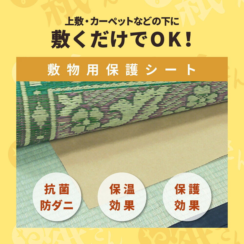 敷物の下に!床の保護シート 6畳 6帖用 敷物の下に敷くだけでダニの発生・キズ・汚れを防止する保護シート フリーカット「お紙さん」 萩原 990300570 [2]